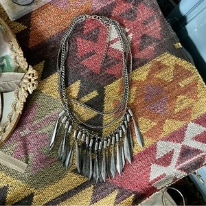 H&M Silver tone Native American inspired tiered necklace